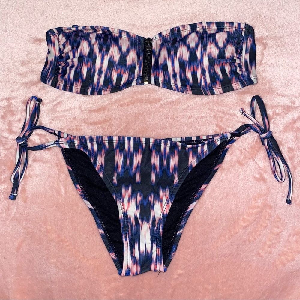Xhilaration Pink, Blue, White Bikini Swim Set - Size Small